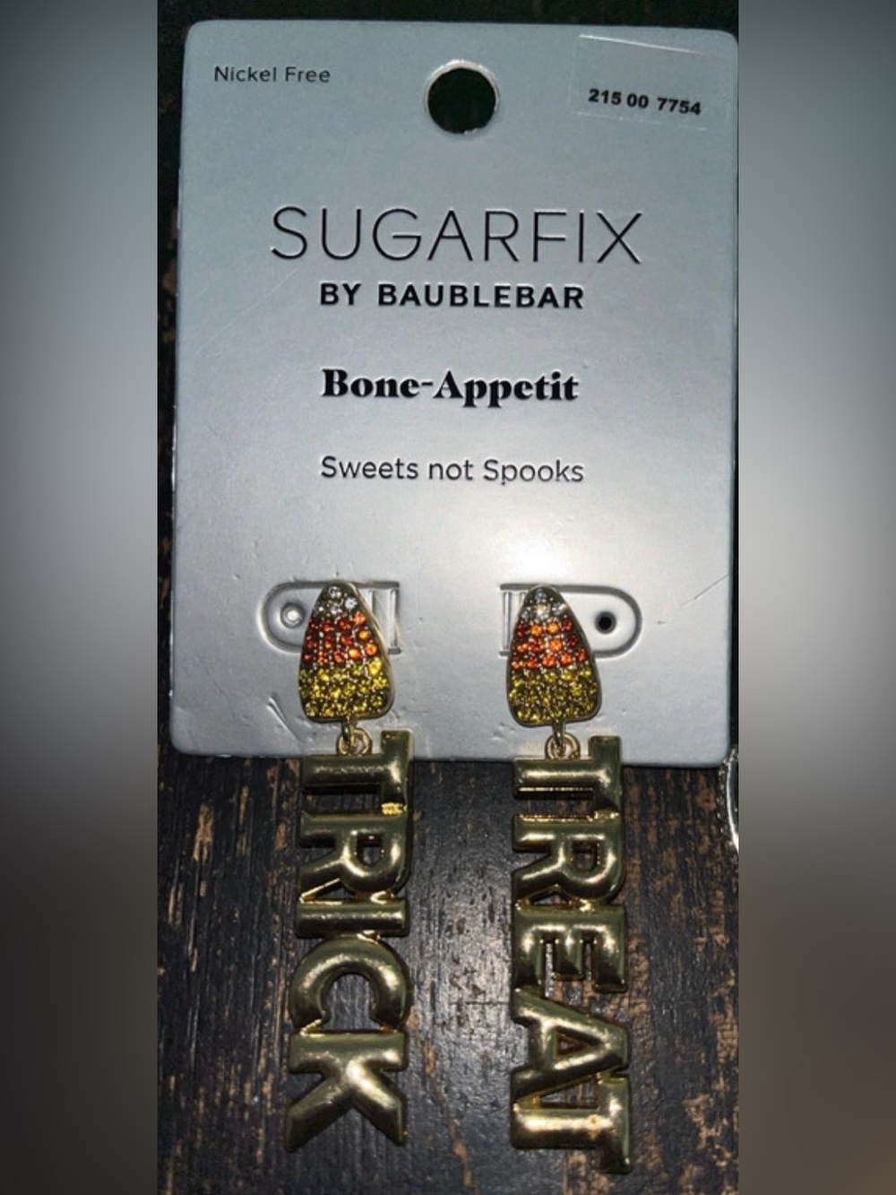 BAUBLEBAR Halloween Pavé Crystal-Studded Candy Corn Trick or Treat Earrings NWT